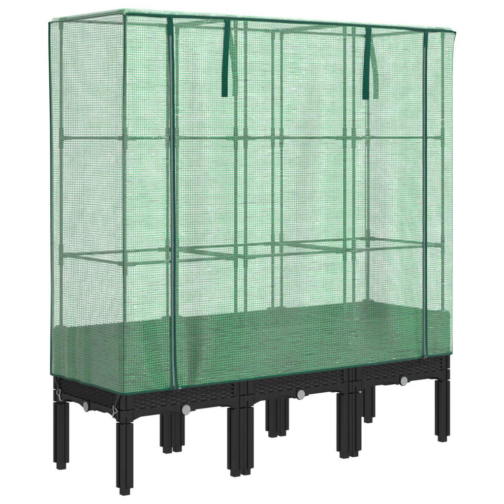 Vidaxl plantenbak verhoogd met kashoes 120x40x140 cm rotanlook