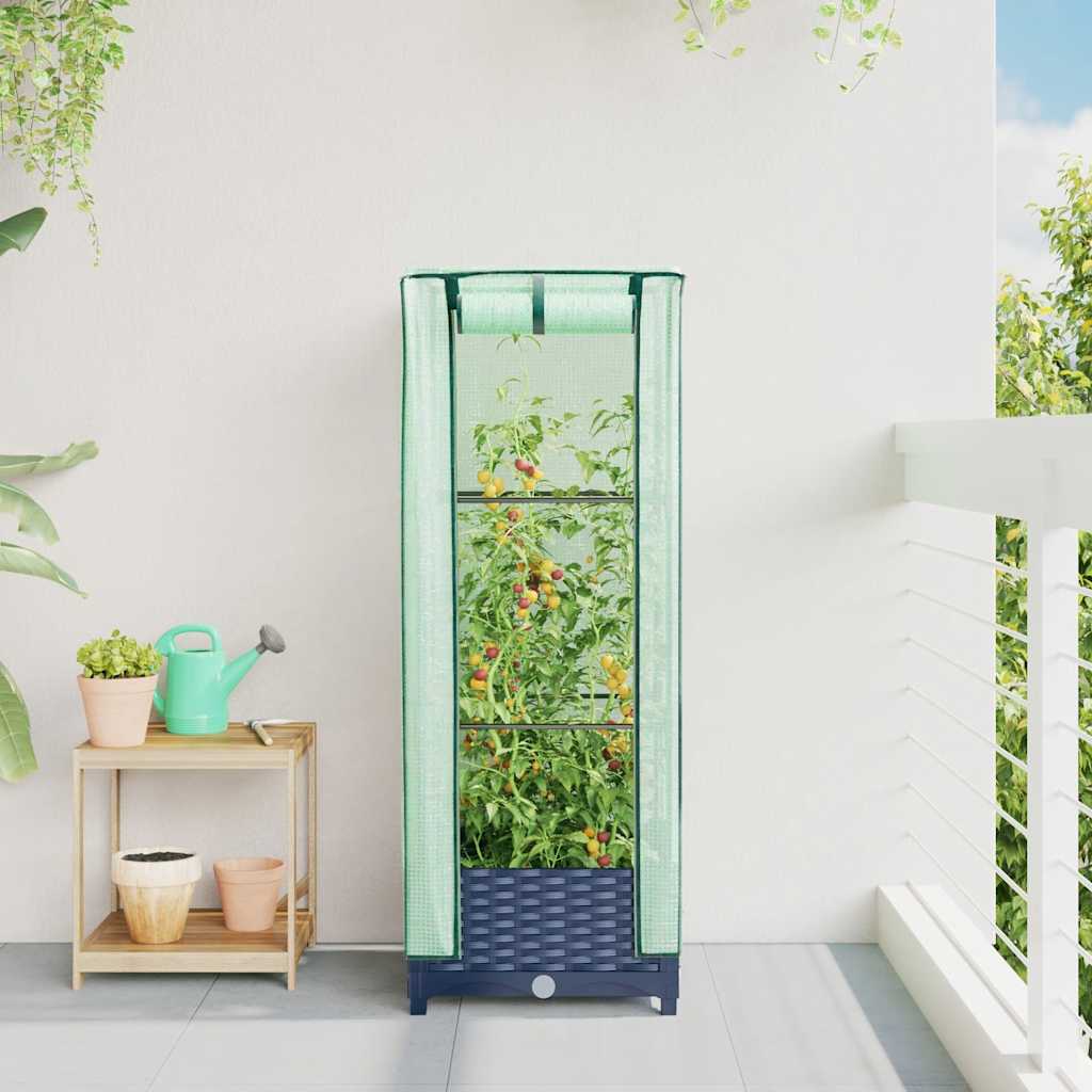 Vidaxl plantenbak verhoogd met kashoes 40x40x123 cm rotanlook