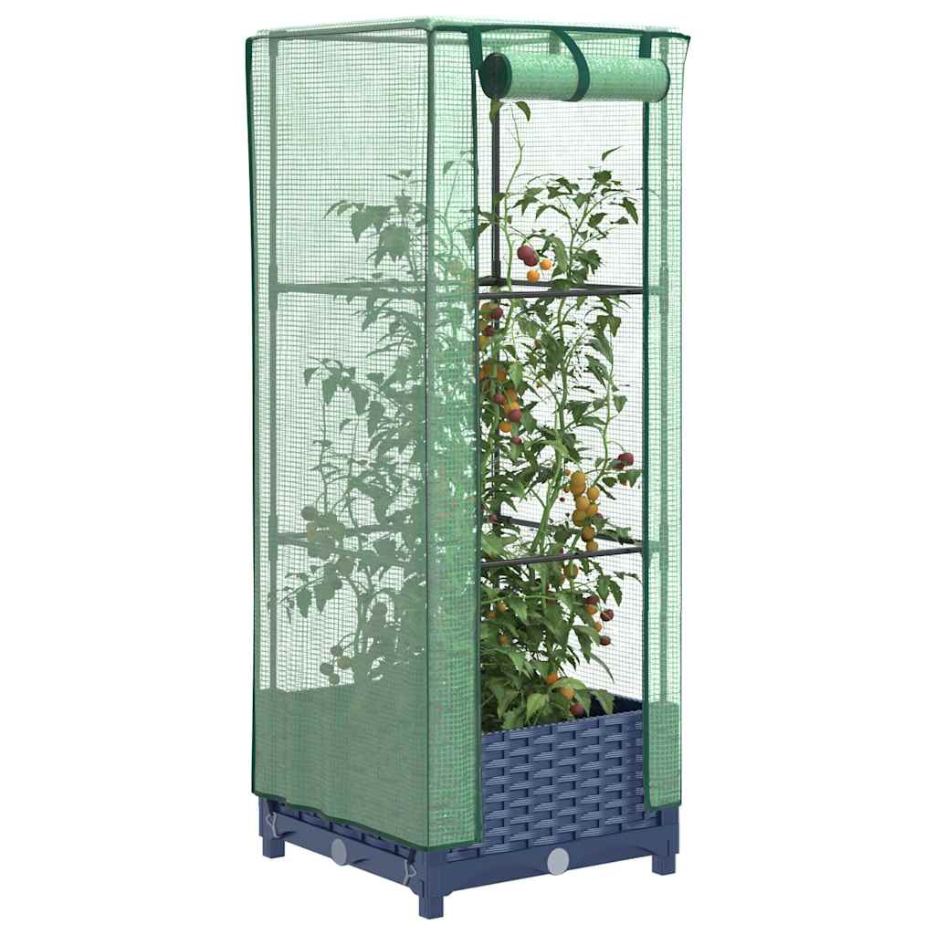 Vidaxl plantenbak verhoogd met kashoes 40x40x123 cm rotanlook
