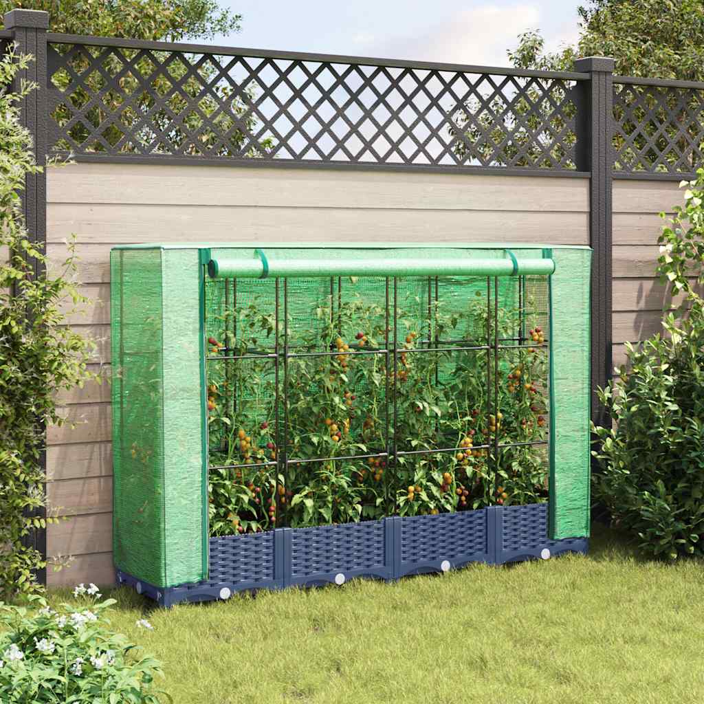 VidaXL Plantenbak verhoogd met kashoes 160x40x123 cm rotanlook
