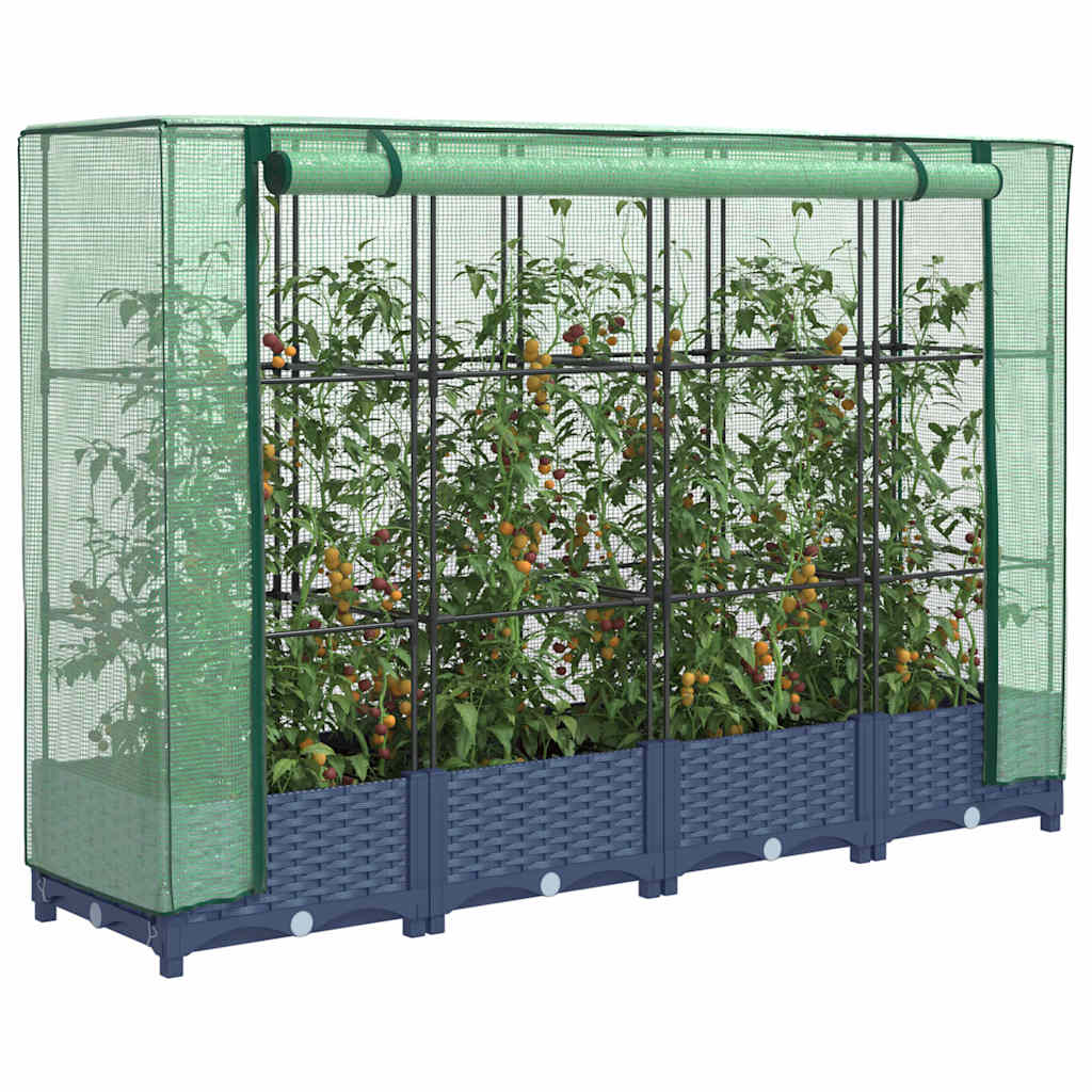 VidaXL Plantenbak verhoogd met kashoes 160x40x123 cm rotanlook