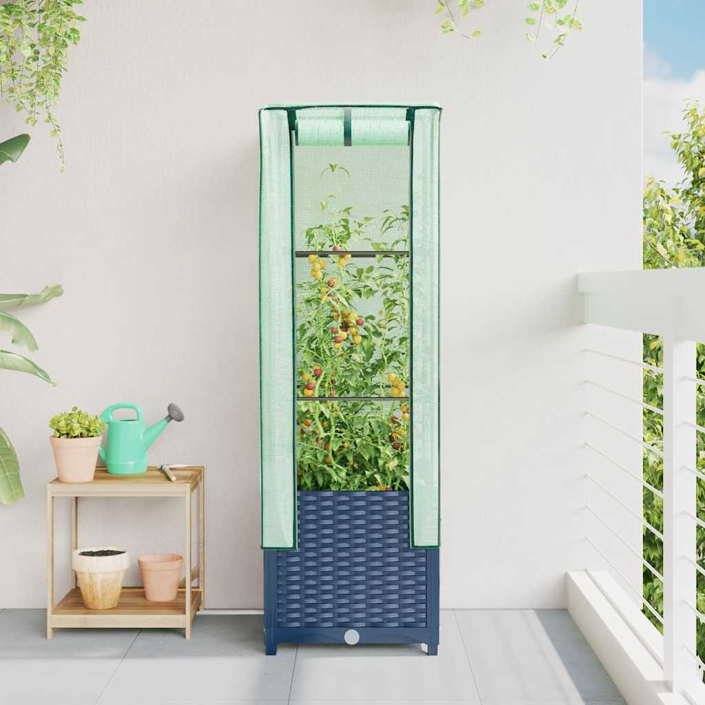 Vidaxl plantenbak verhoogd met kashoes 40x40x139 cm rotanlook