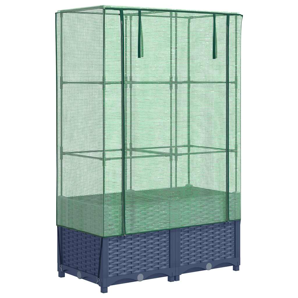 VidaXL Plantenbak verhoogd met kashoes 80x40x138 cm rotanlook