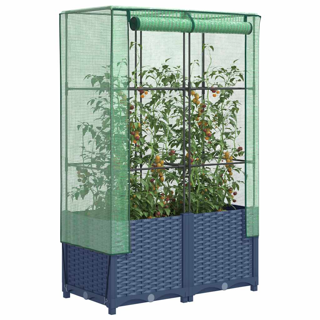 VidaXL Plantenbak verhoogd met kashoes 80x40x138 cm rotanlook