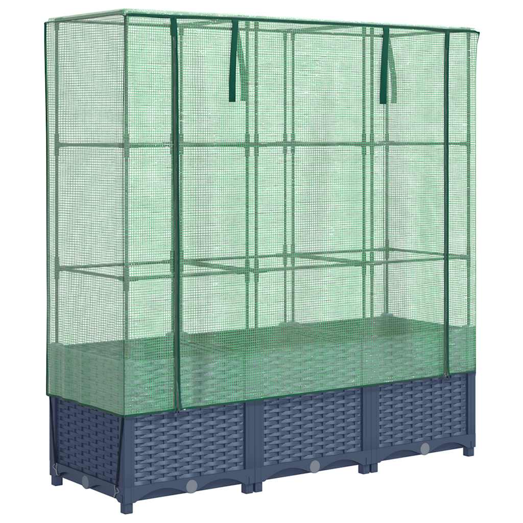 Vidaxl plantenbak verhoogd met kashoes 120x40x138 cm rotanlook