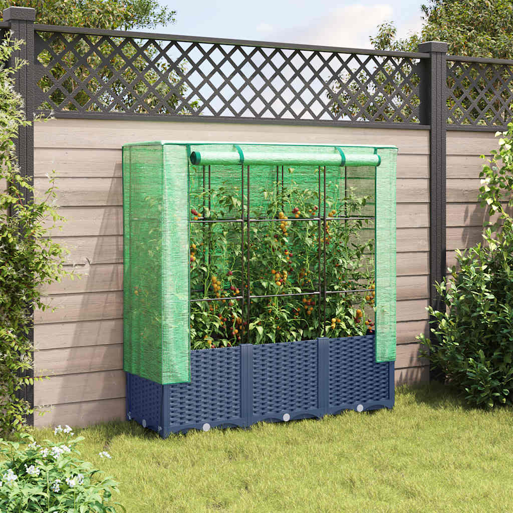 Vidaxl plantenbak verhoogd met kashoes 120x40x138 cm rotanlook