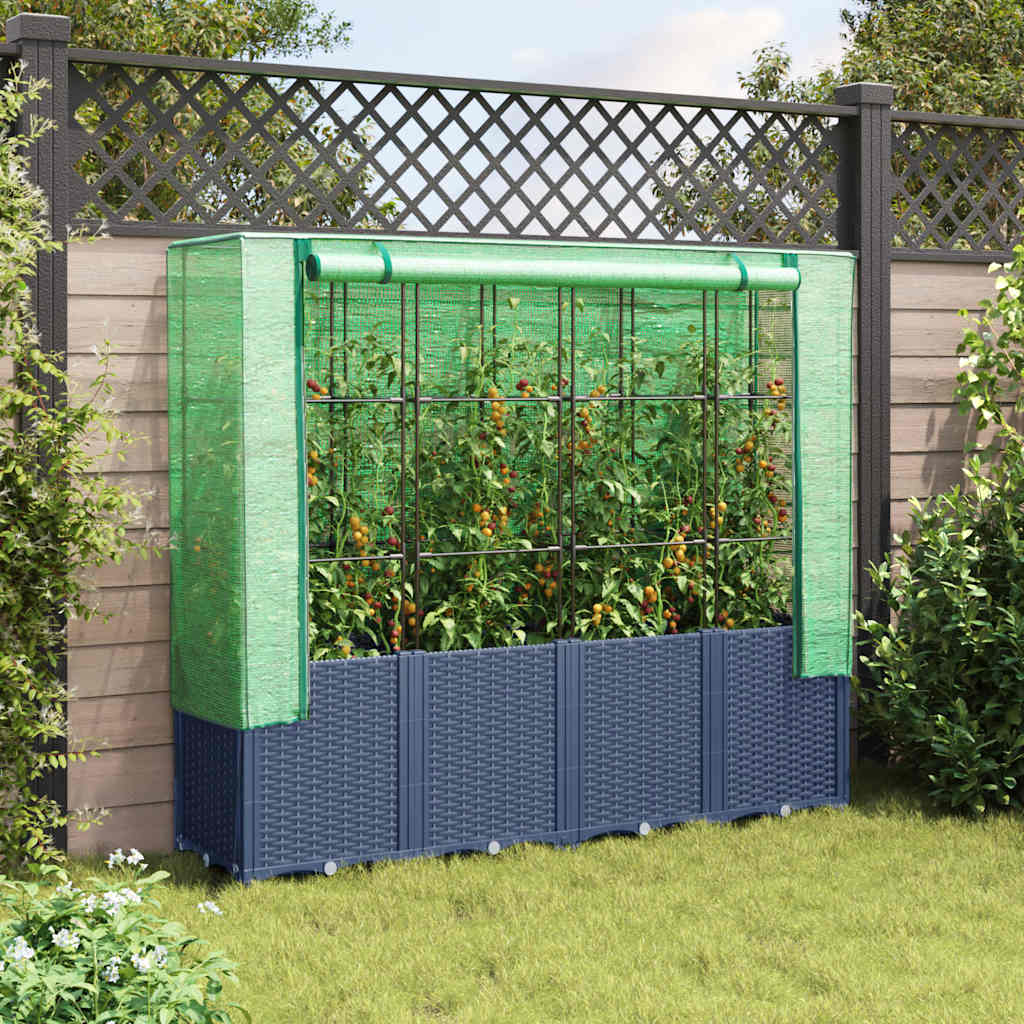 VidaXL Plantenbak verhoogd met kashoes 160x40x153 cm rotanlook
