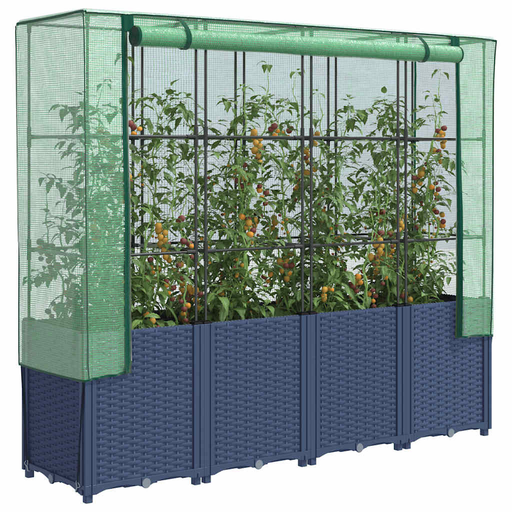 VidaXL Plantenbak verhoogd met kashoes 160x40x153 cm rotanlook