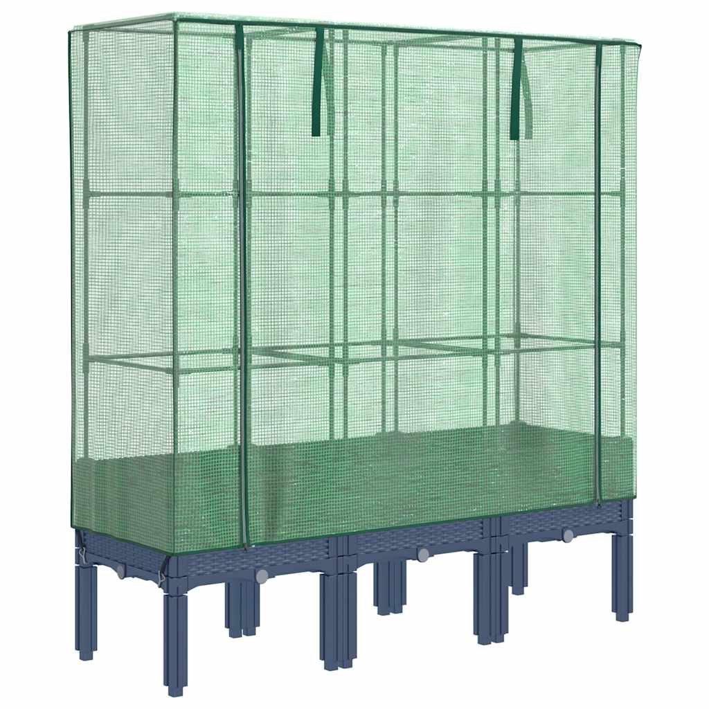 Vidaxl plantenbak verhoogd met kashoes 120x40x140 cm rotanlook