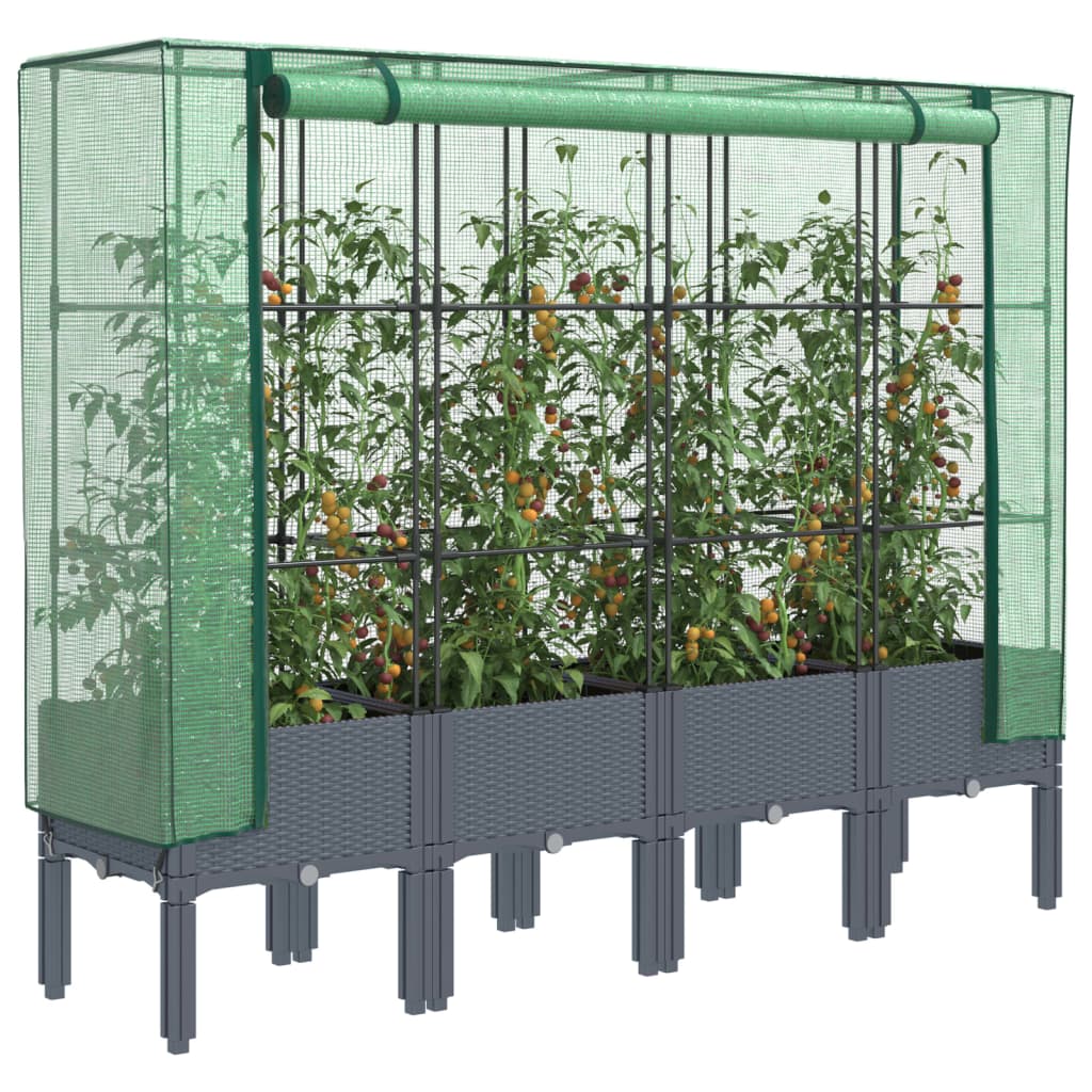 Vidaxl plantenbak verhoogd met kashoes 160x40x140 cm rotanlook