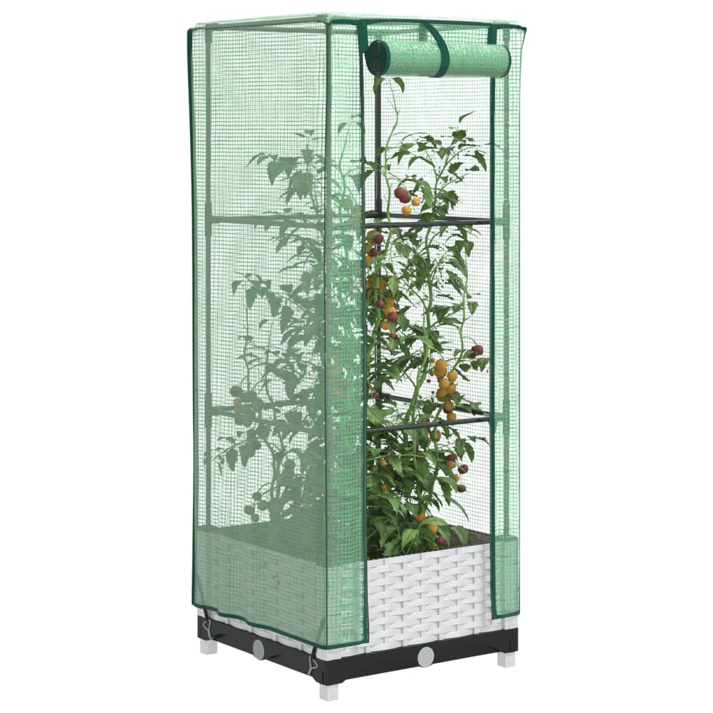 Vidaxl plantenbak verhoogd met kashoes 40x40x123 cm rotanlook