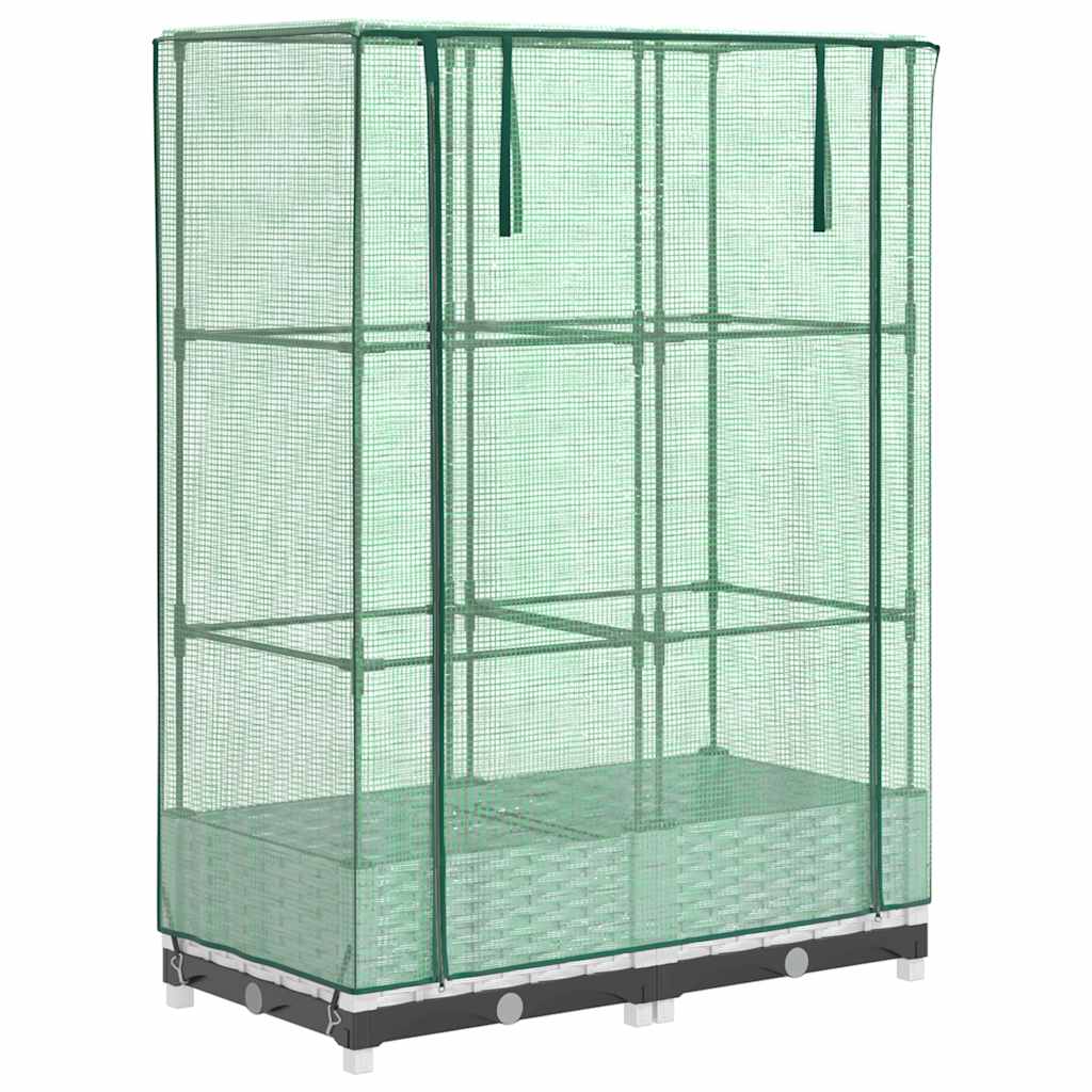 Vidaxl plantenbak verhoogd met kashoes 80x40x123 cm rotanlook