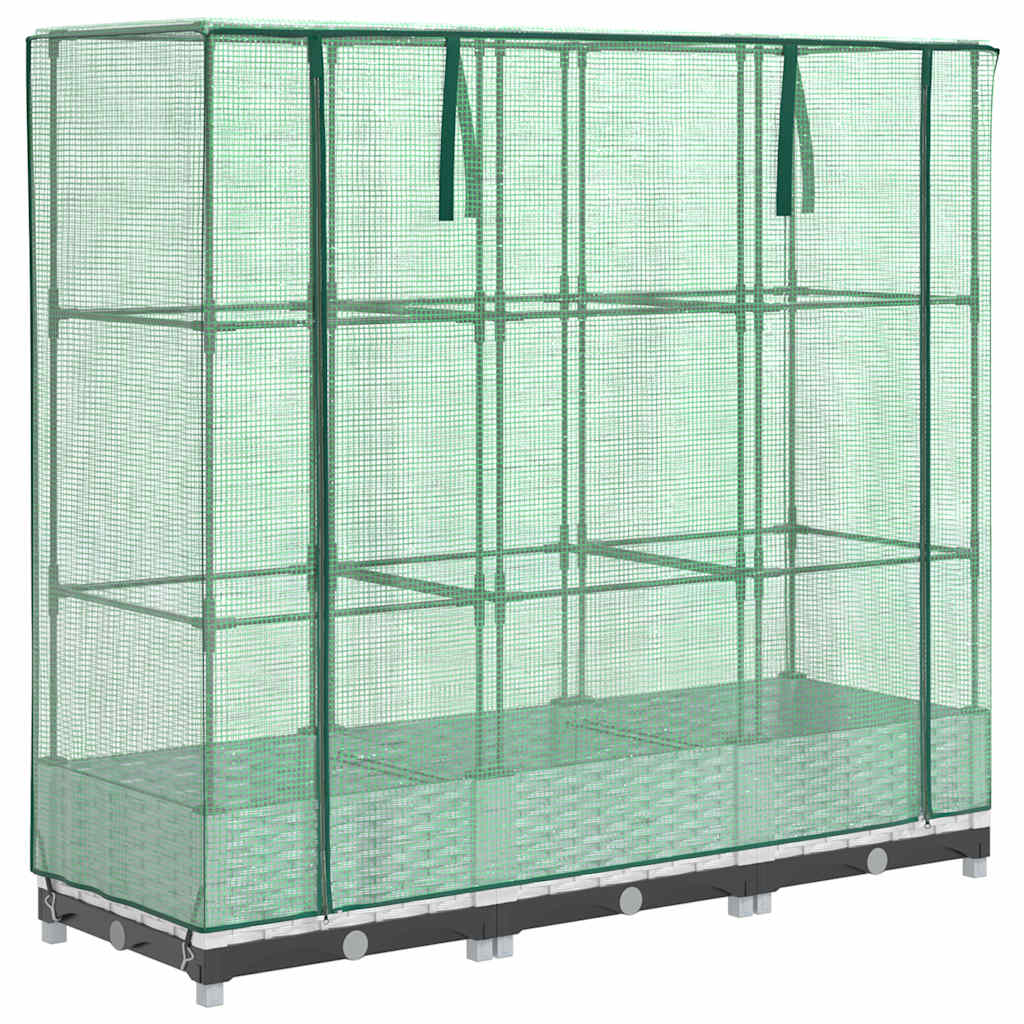 Vidaxl plantenbak verhoogd met kashoes 120x40x123 cm rotanlook