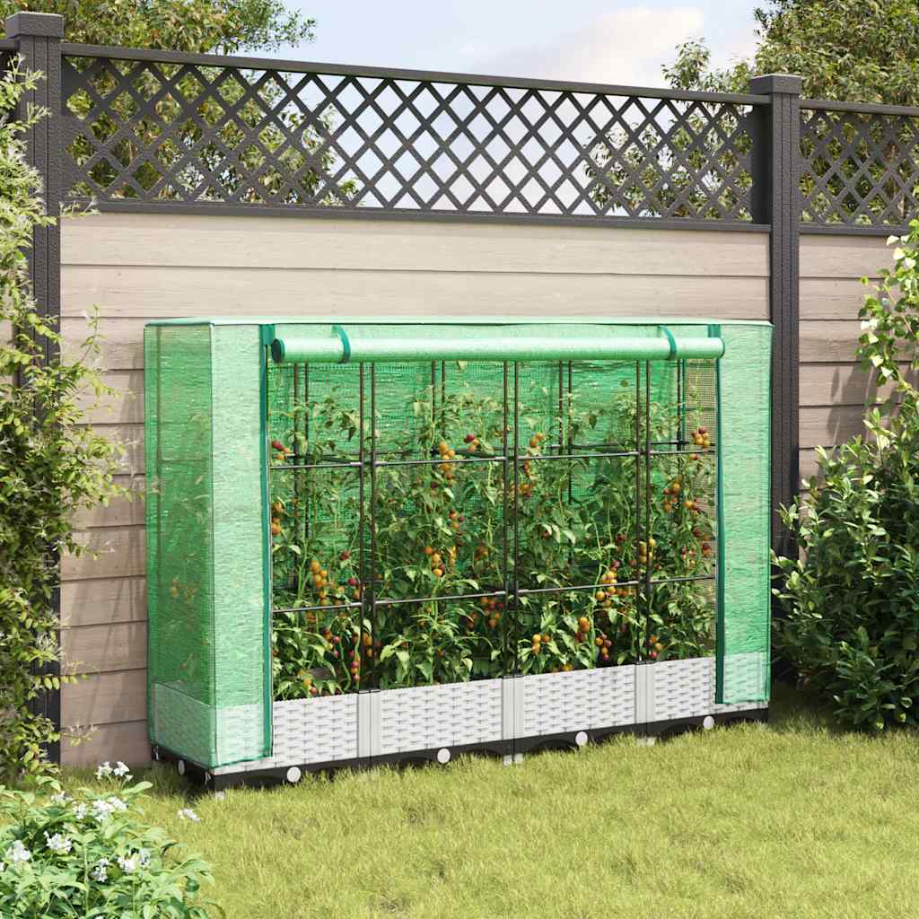 VidaXL Plantenbak verhoogd met kashoes 160x40x123 cm rotanlook