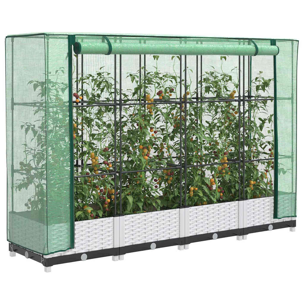 VidaXL Plantenbak verhoogd met kashoes 160x40x123 cm rotanlook