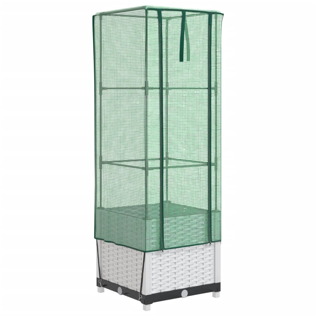 Vidaxl plantenbak verhoogd met kashoes 40x40x139 cm rotanlook