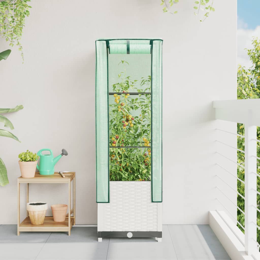 Vidaxl plantenbak verhoogd met kashoes 40x40x139 cm rotanlook