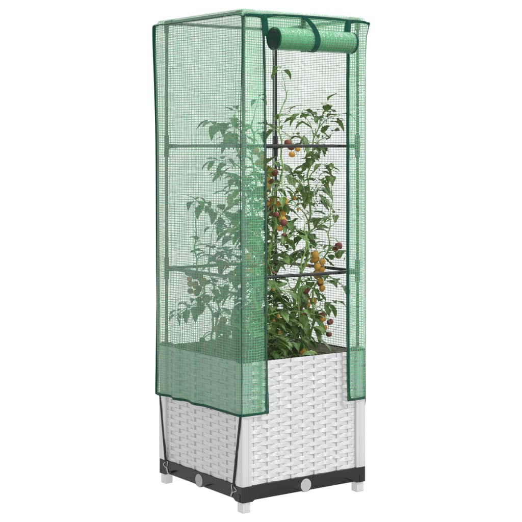 Vidaxl plantenbak verhoogd met kashoes 40x40x139 cm rotanlook