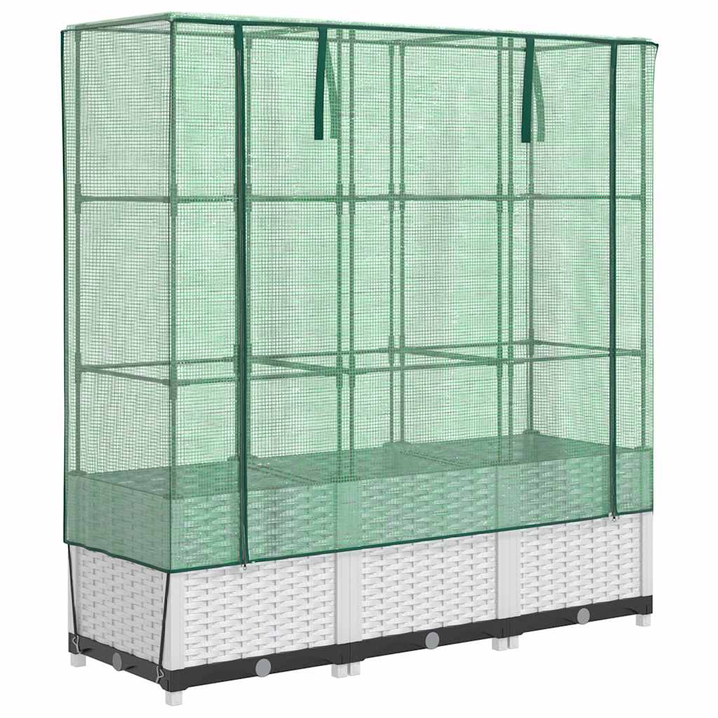 Vidaxl plantenbak verhoogd met kashoes 120x40x138 cm rotanlook