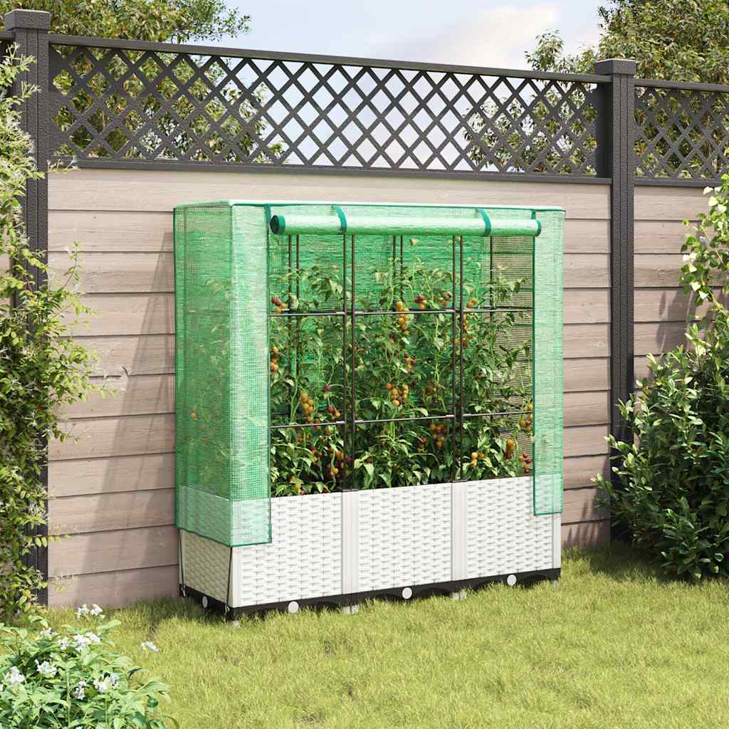 Vidaxl plantenbak verhoogd met kashoes 120x40x138 cm rotanlook