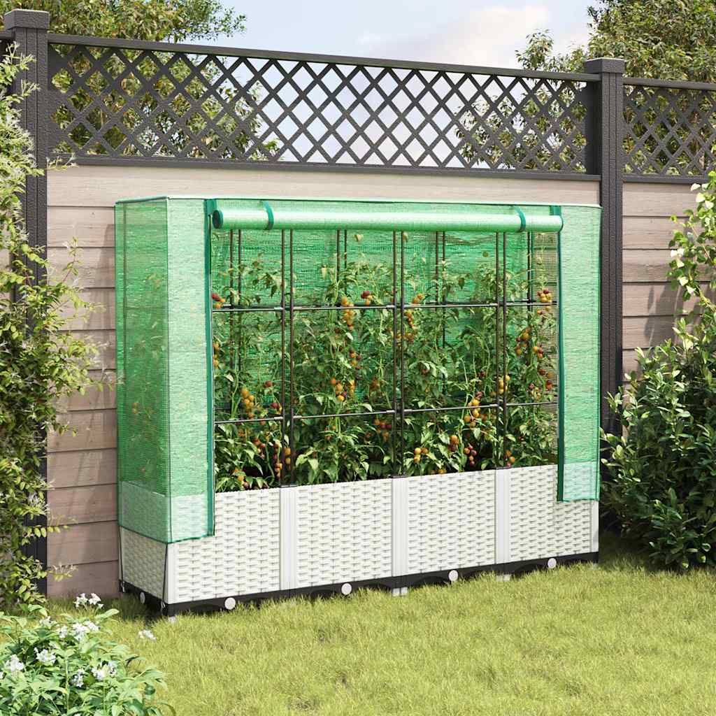 VidaXL Plantenbak verhoogd met kashoes 160x40x138 cm rotanlook