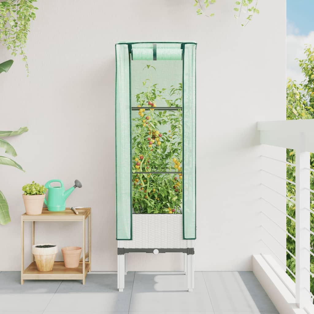 Vidaxl plantenbak verhoogd met kashoes 40x40x140 cm rotanlook
