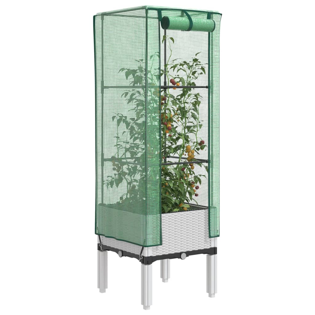 Vidaxl plantenbak verhoogd met kashoes 40x40x140 cm rotanlook