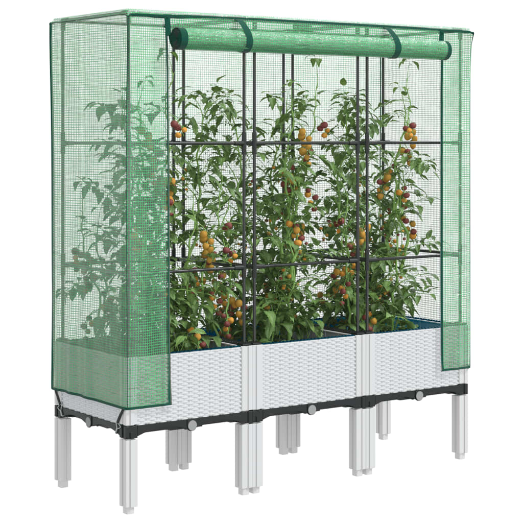 Vidaxl plantenbak verhoogd met kashoes 120x40x140 cm rotanlook