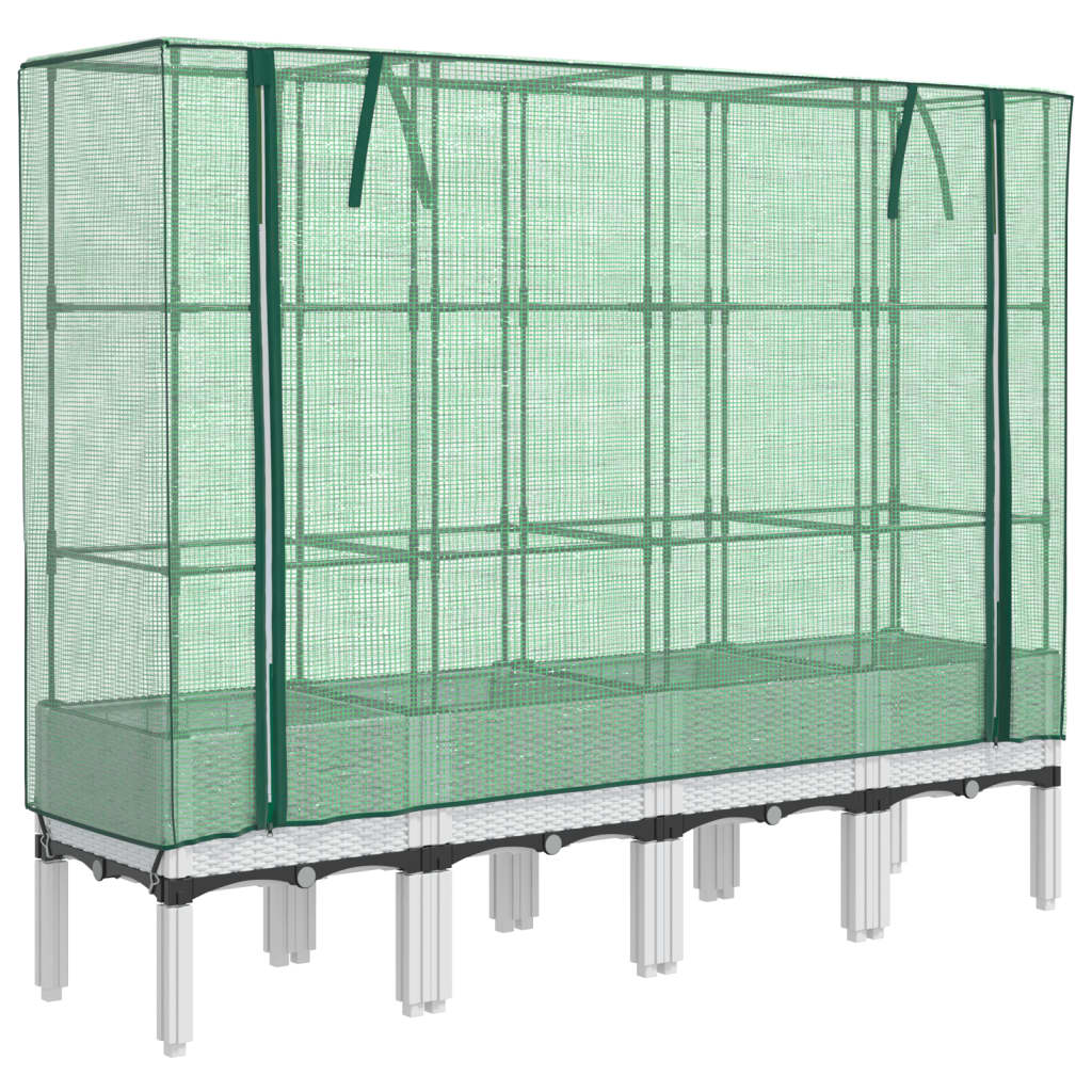 Vidaxl plantenbak verhoogd met kashoes 160x40x140 cm rotanlook
