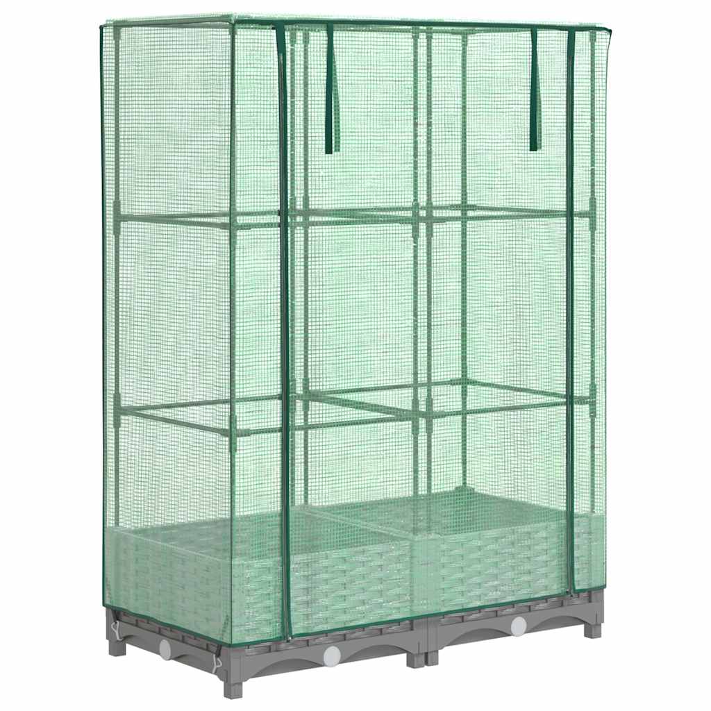 Vidaxl plantenbak verhoogd met kashoes 80x40x123 cm rotanlook