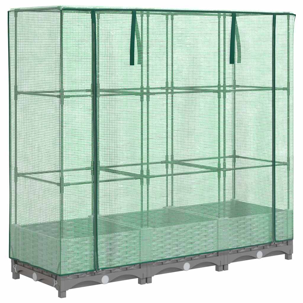 VidaXL Plantenbak verhoogd met kashoes 120x40x123 cm rotanlook