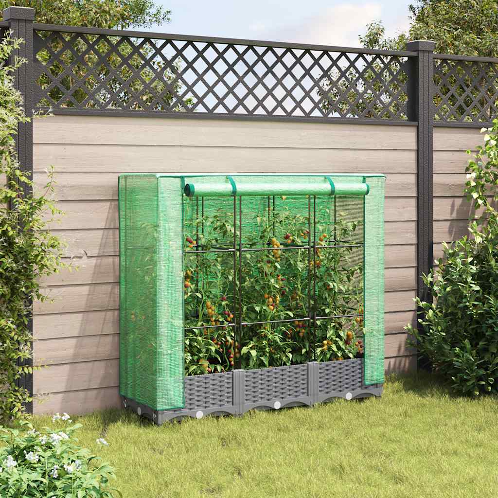 VidaXL Plantenbak verhoogd met kashoes 120x40x123 cm rotanlook