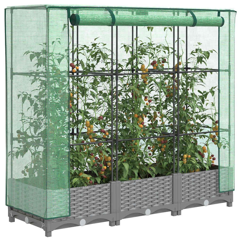 VidaXL Plantenbak verhoogd met kashoes 120x40x123 cm rotanlook
