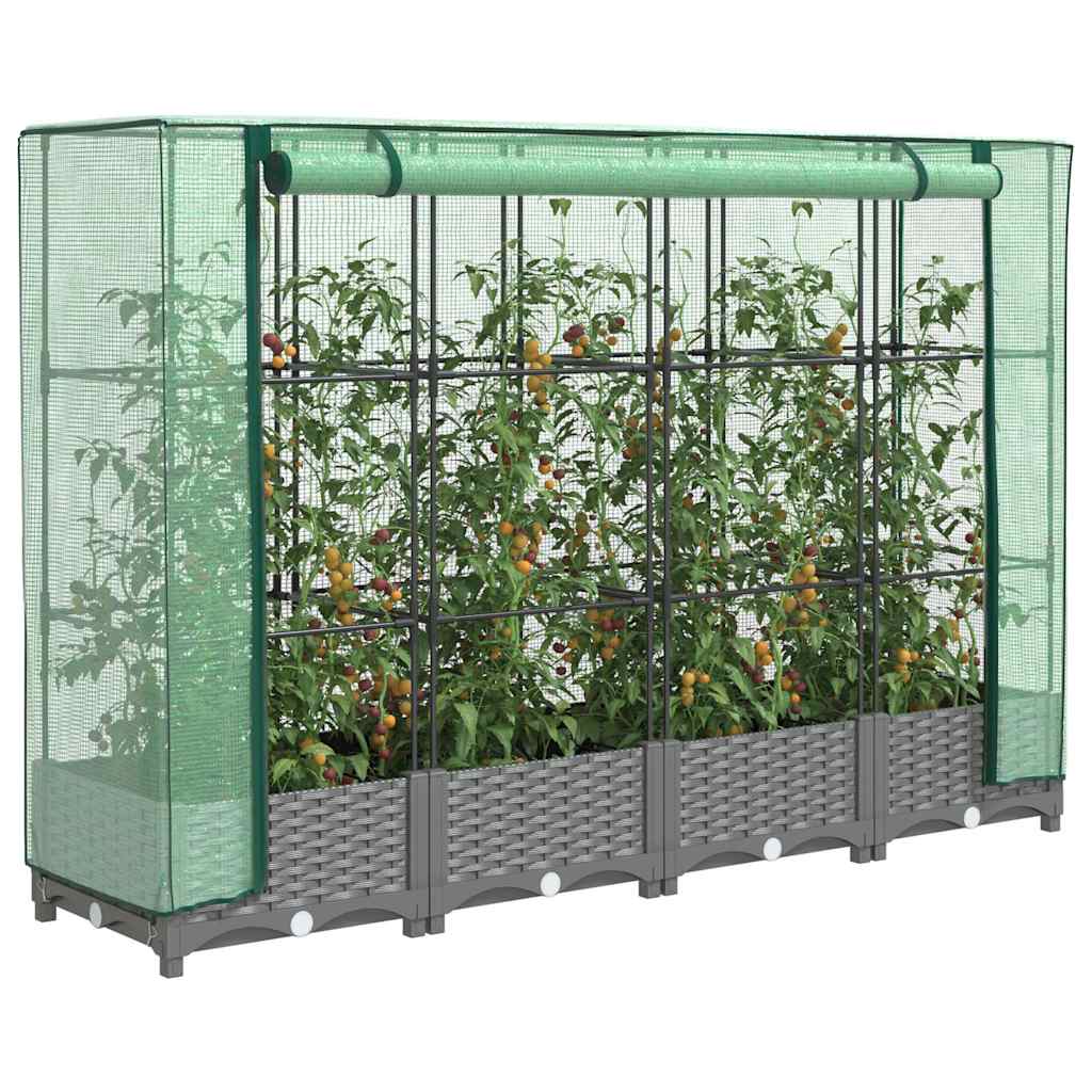 VidaXL Plantenbak verhoogd met kashoes 160x40x123 cm rotanlook