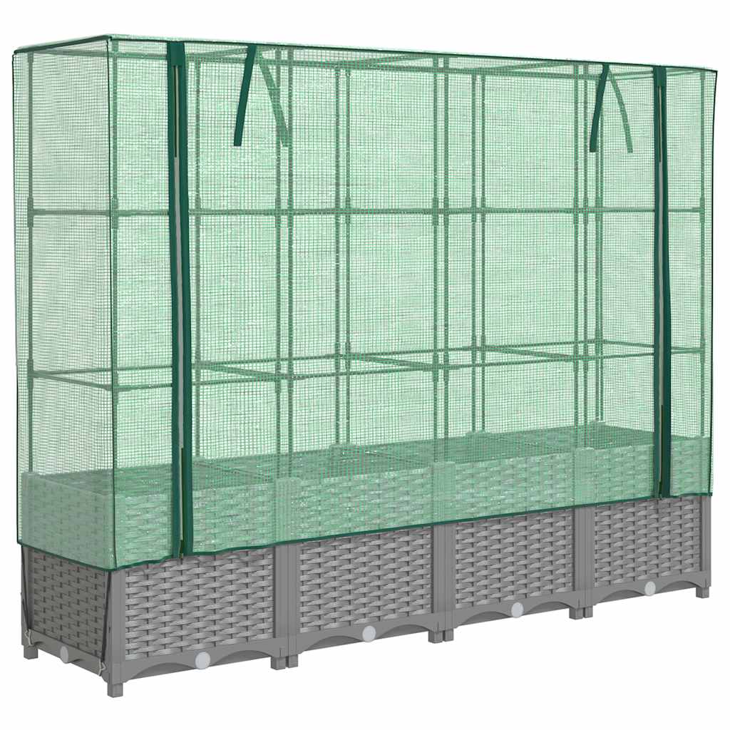 VidaXL Plantenbak verhoogd met kashoes 160x40x138 cm rotanlook