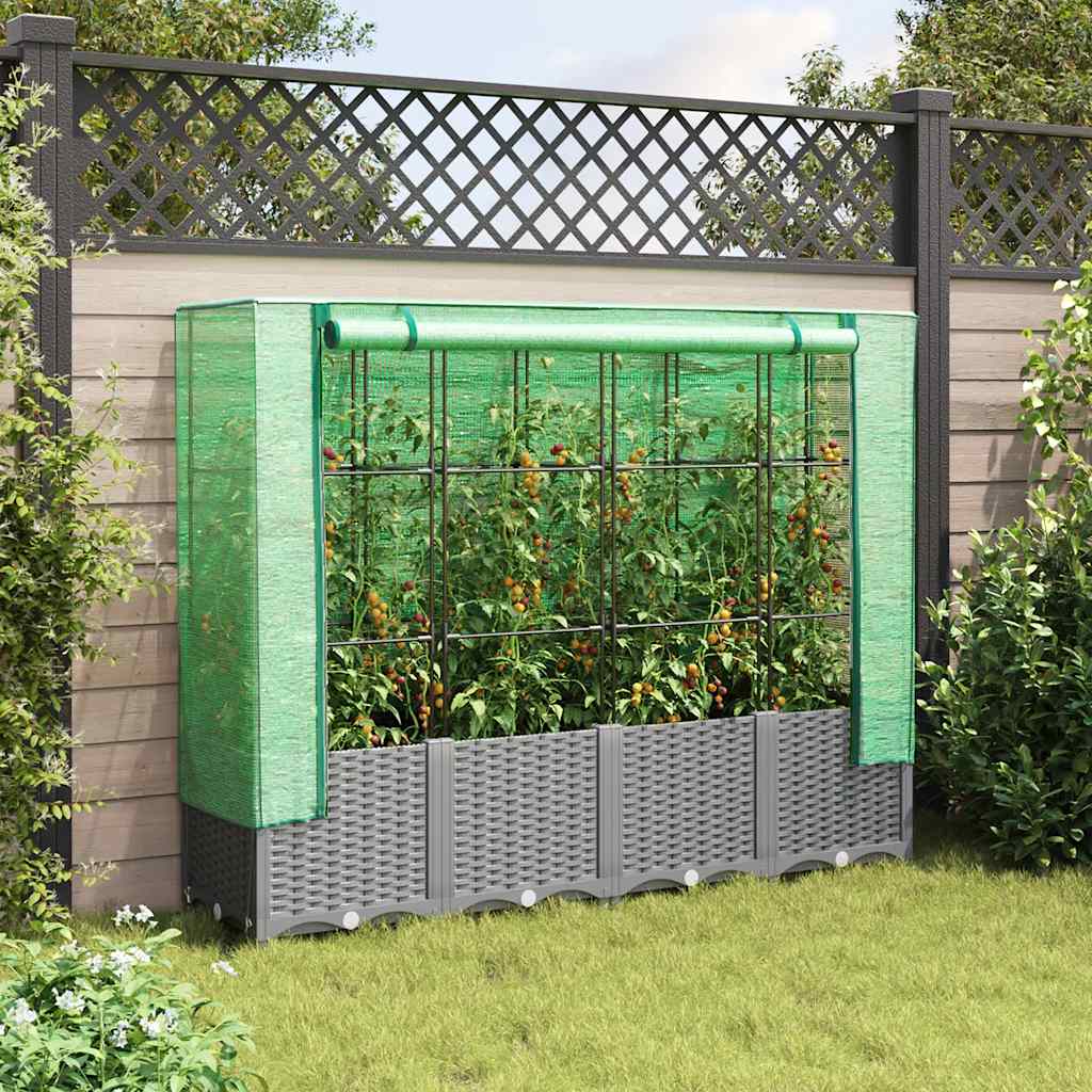 VidaXL Plantenbak verhoogd met kashoes 160x40x138 cm rotanlook