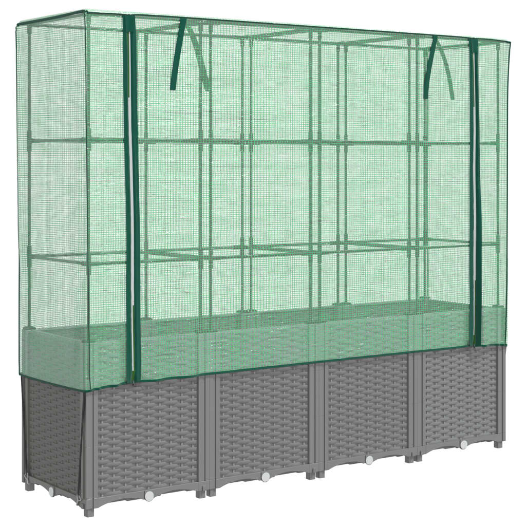 VidaXL Plantenbak verhoogd met kashoes 160x40x153 cm rotanlook