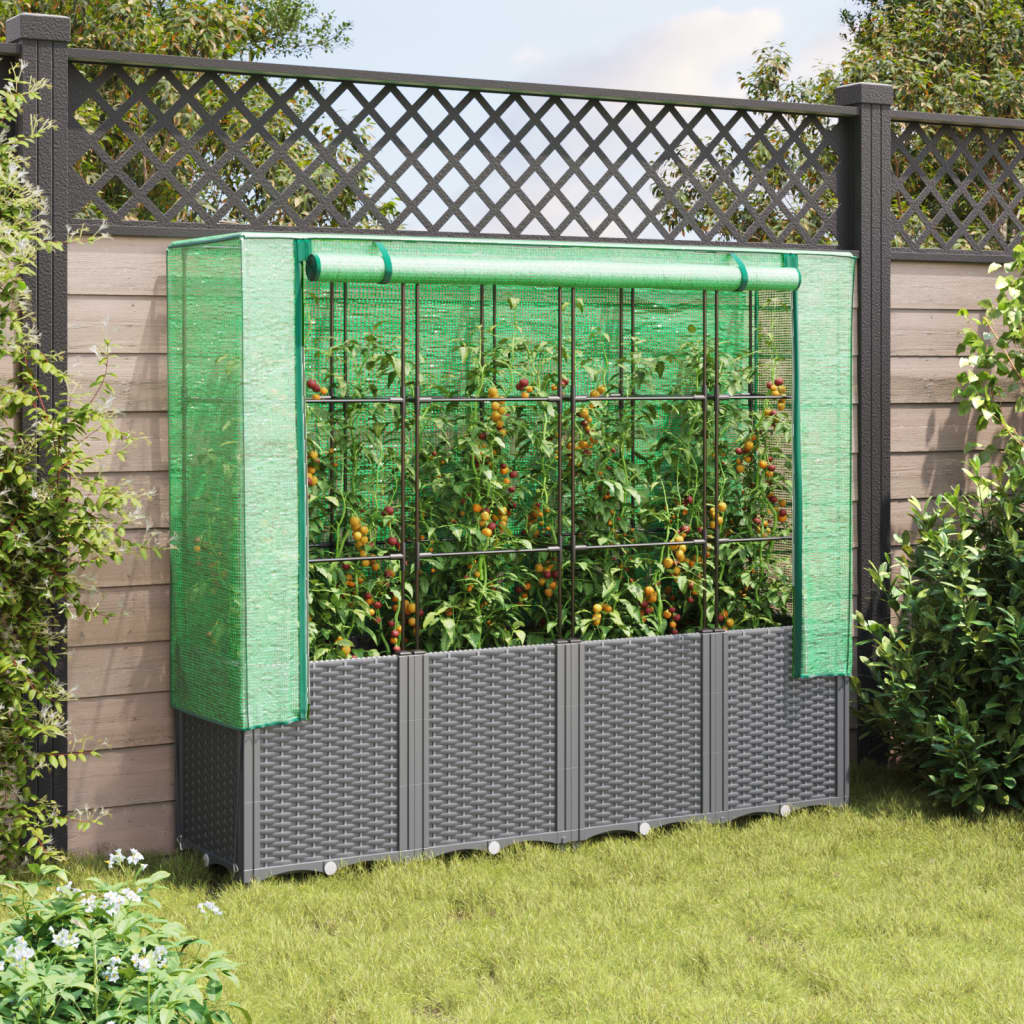 VidaXL Plantenbak verhoogd met kashoes 160x40x153 cm rotanlook