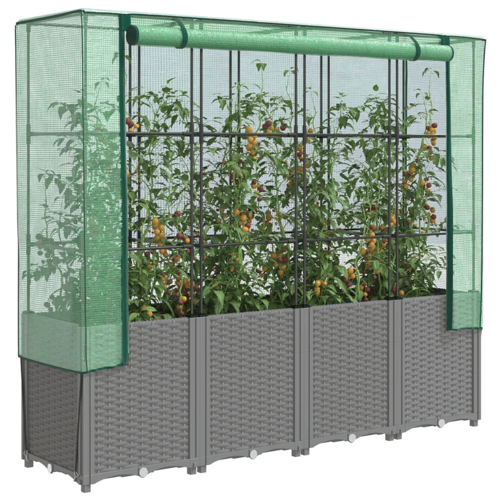 VidaXL Plantenbak verhoogd met kashoes 160x40x153 cm rotanlook