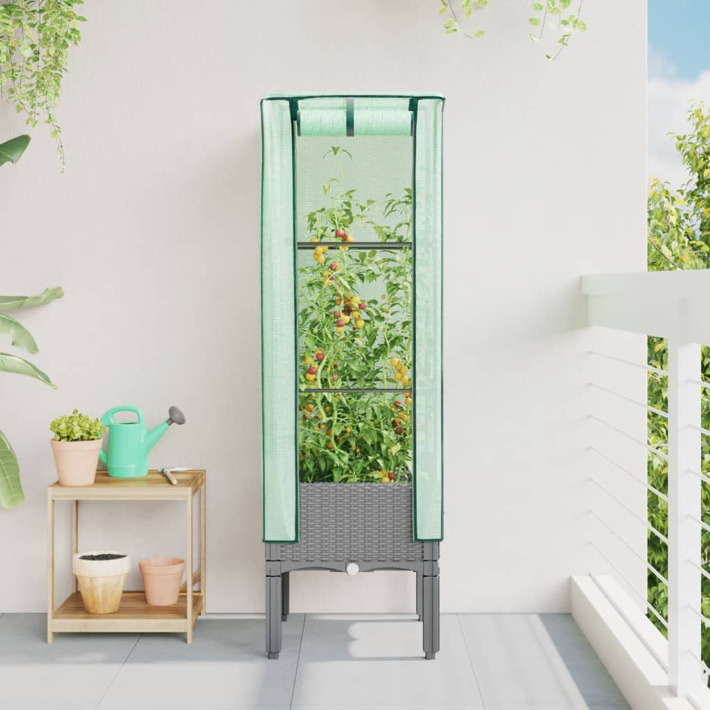 Vidaxl plantenbak verhoogd met kashoes 40x40x140 cm rotanlook