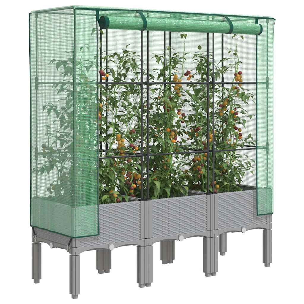 Vidaxl plantenbak verhoogd met kashoes 120x40x140 cm rotanlook