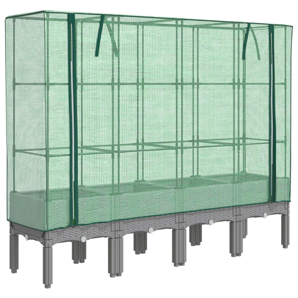 Vidaxl plantenbak verhoogd met kashoes 160x40x140 cm rotanlook
