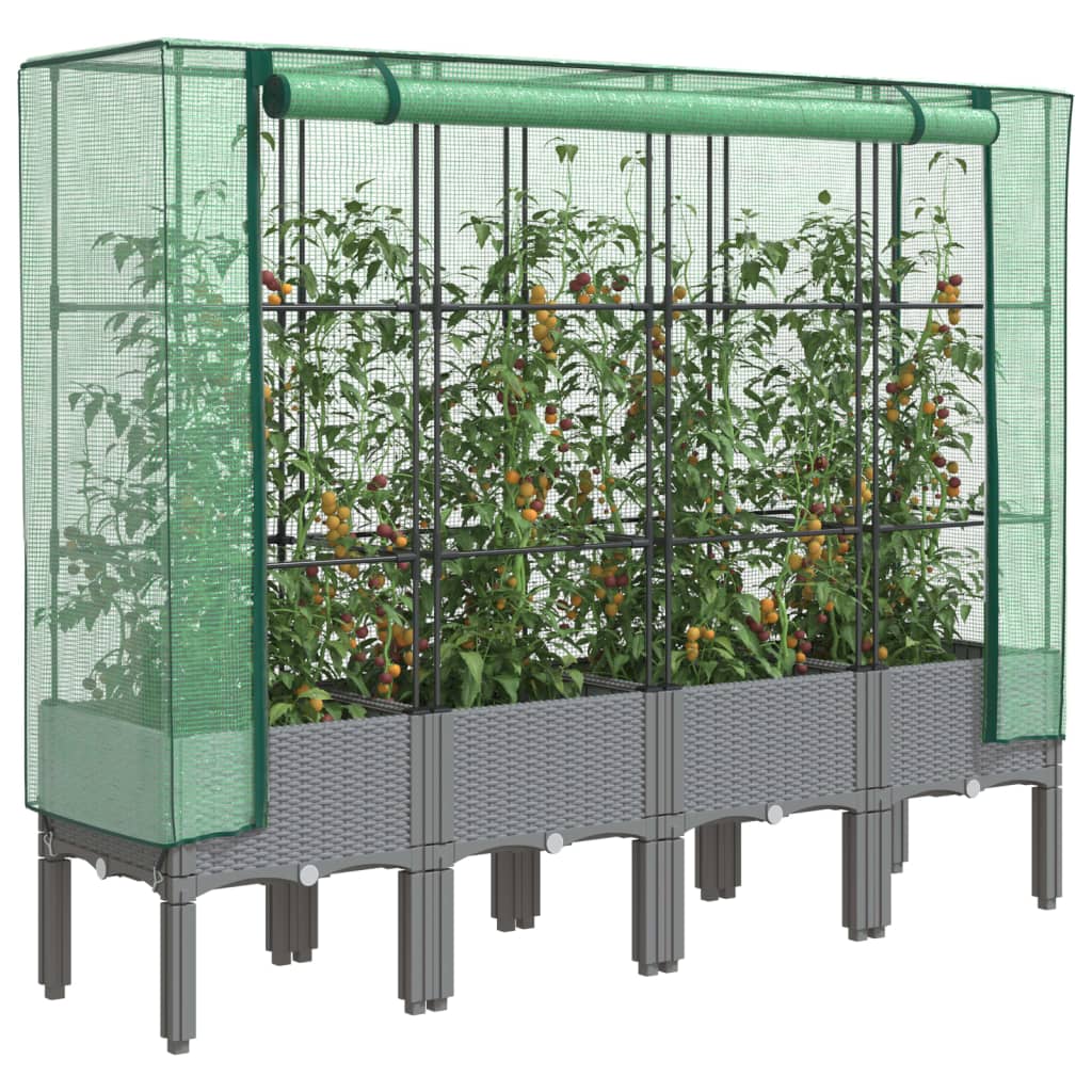 Vidaxl plantenbak verhoogd met kashoes 160x40x140 cm rotanlook