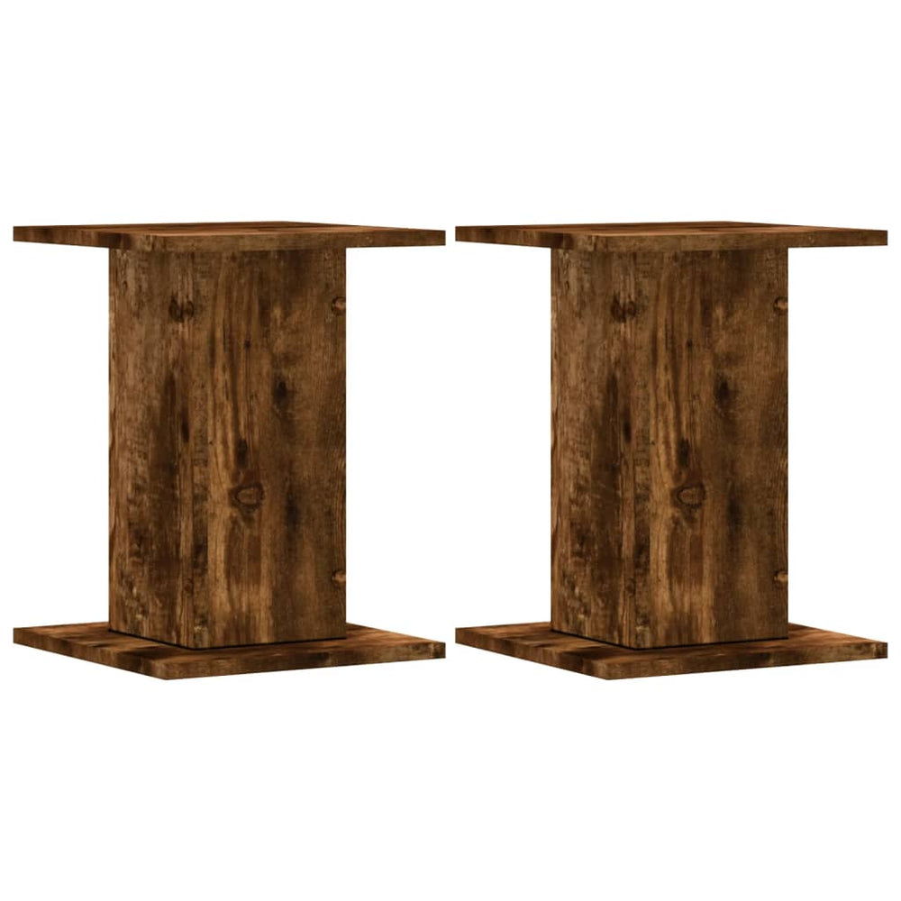 Vidaxl plantenstandaards 2 st 30x30x40 cm bewerkt hout gerookt eiken