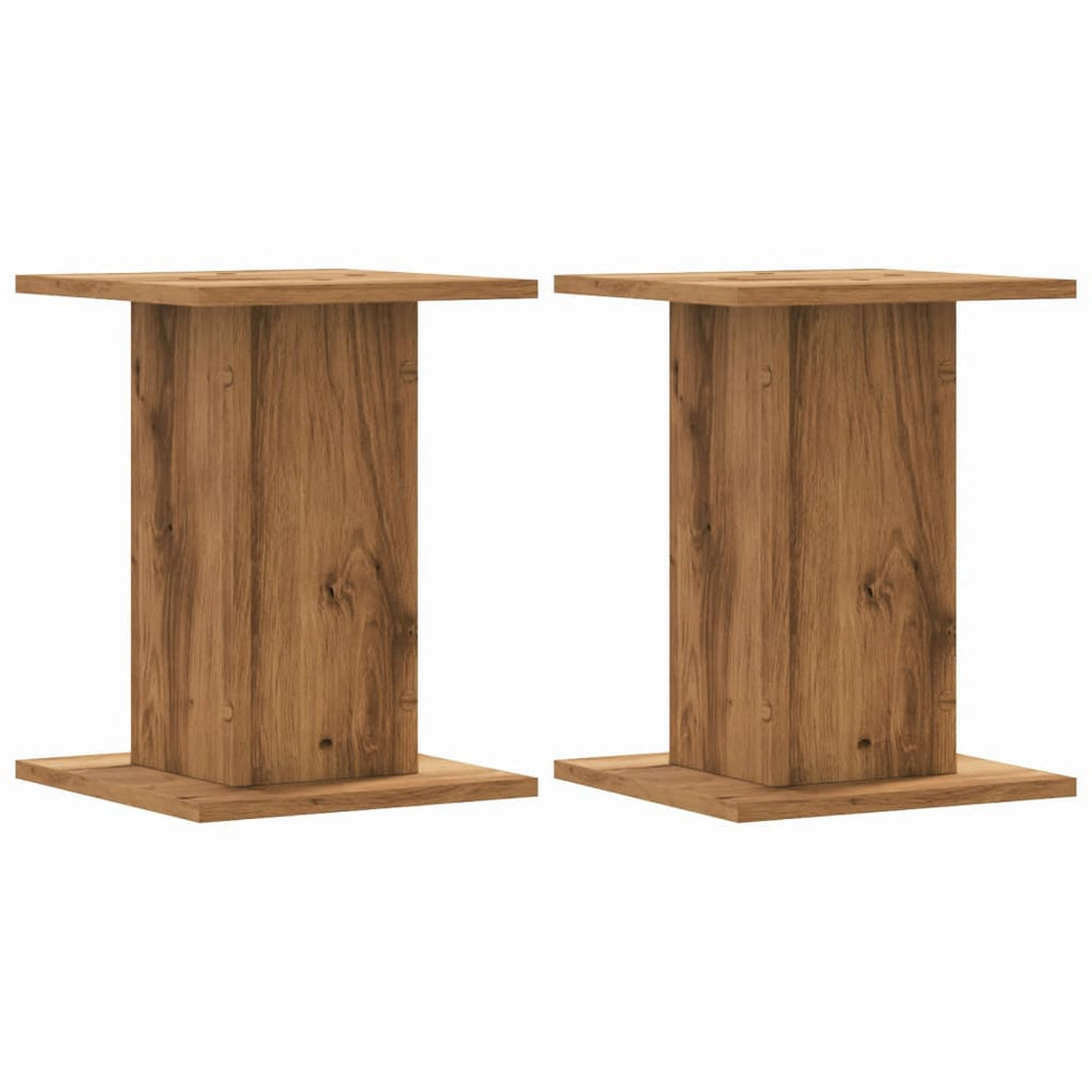 Vidaxl plantenstandaards 2 st 30x30x40 cm hout artisanaal eiken