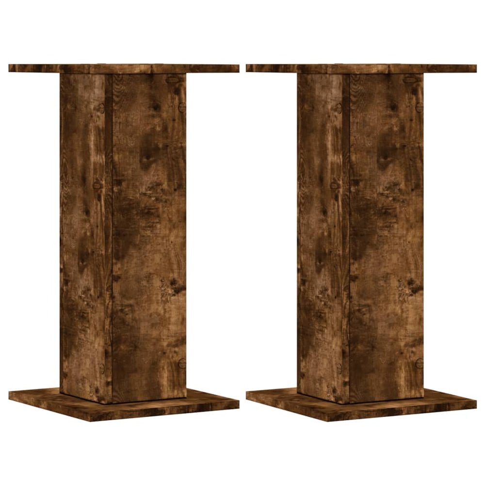 Vidaxl plantenstandaards 2 st 30x30x60 cm bewerkt hout gerookt eiken