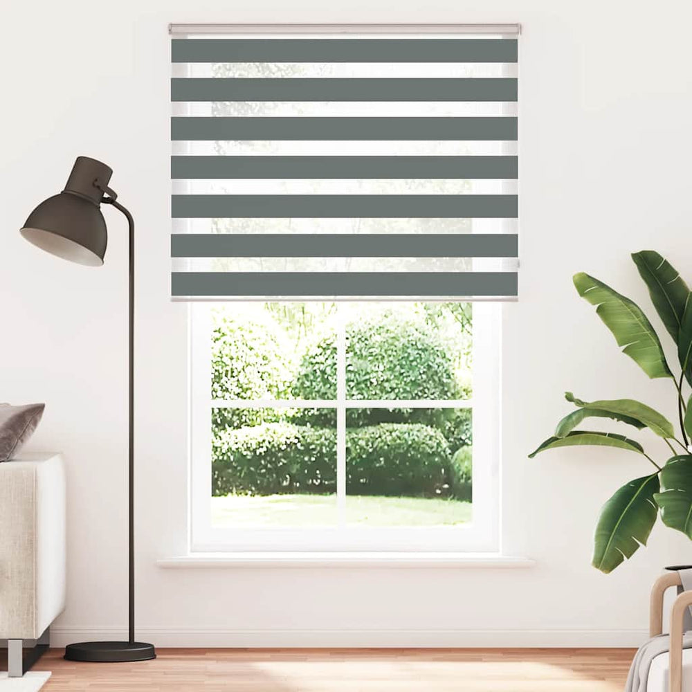 Vidaxl zebra rolgordijn 145x230 cm stofbreedte 140,9 cm donkergrijs