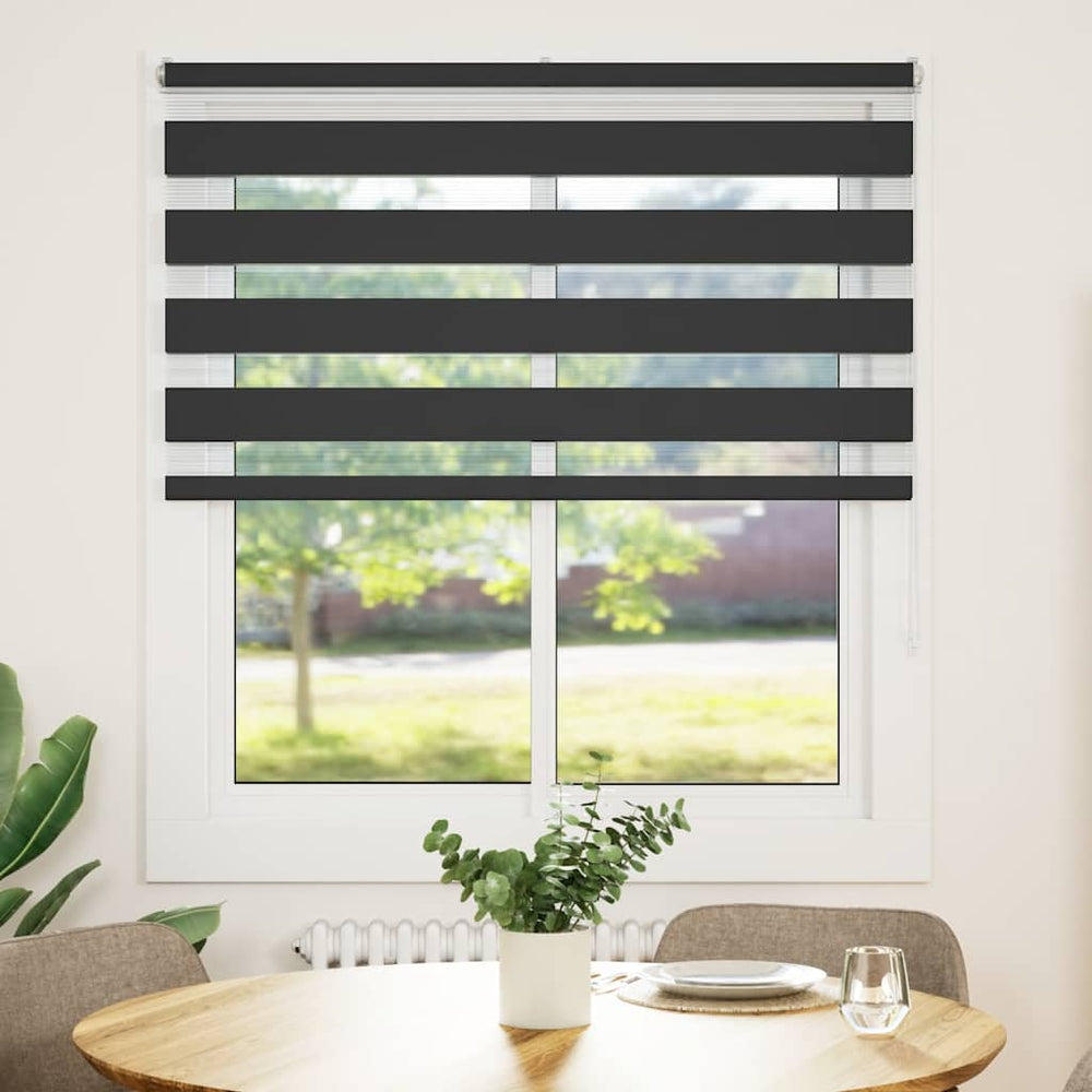 Vidaxl zebra rolgordijn 135x100 cm stofbreedte 130,9 cm zwart