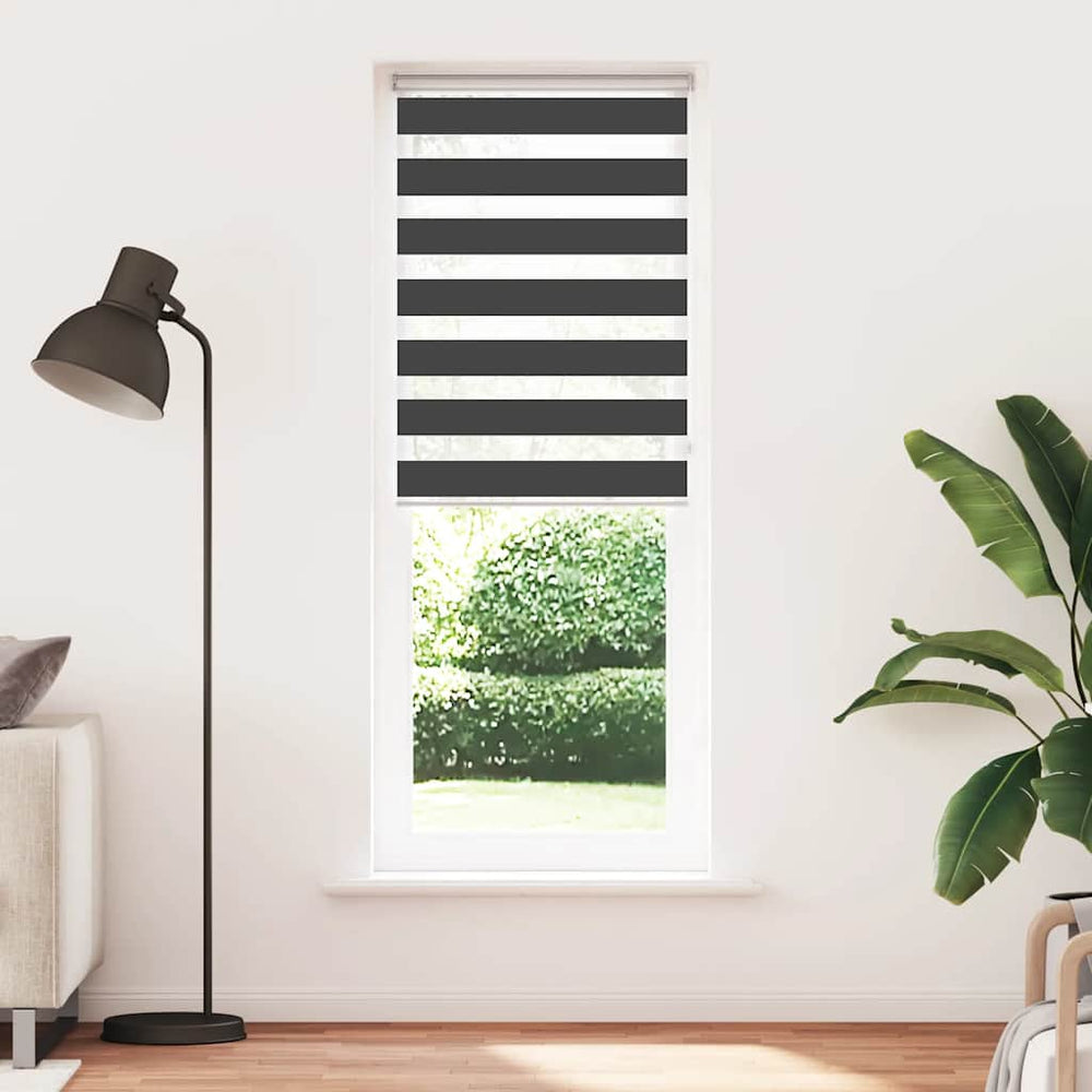 Vidaxl zebra rolgordijn 75x230 cm stofbreedte 70,9 cm zwart