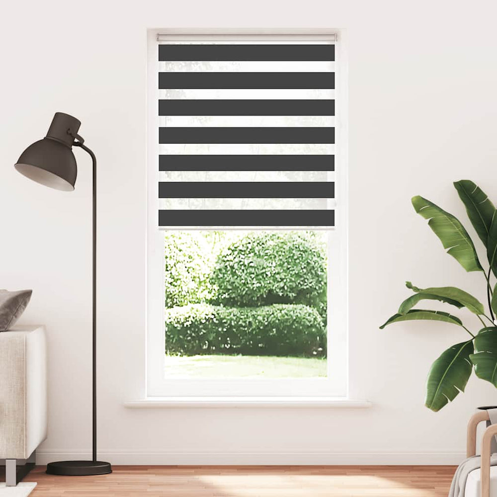 Vidaxl zebra rolgordijn 115x230 cm stofbreedte 110,9 cm zwart